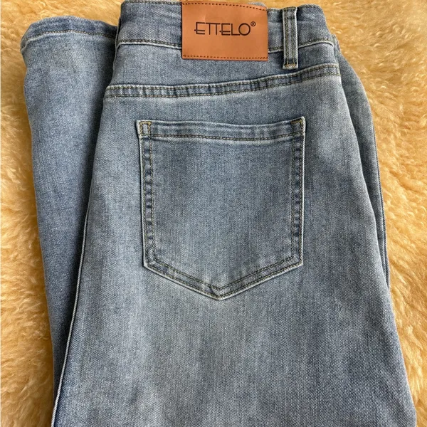 ETTELO Light Blue Denim Jean Skirt Size 8 - Image 5
