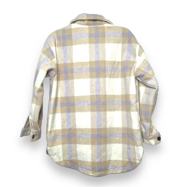 BTFBM Long Sleeve Button Down Plaid Flannel Shaket Size Medium Multiple - Image 4