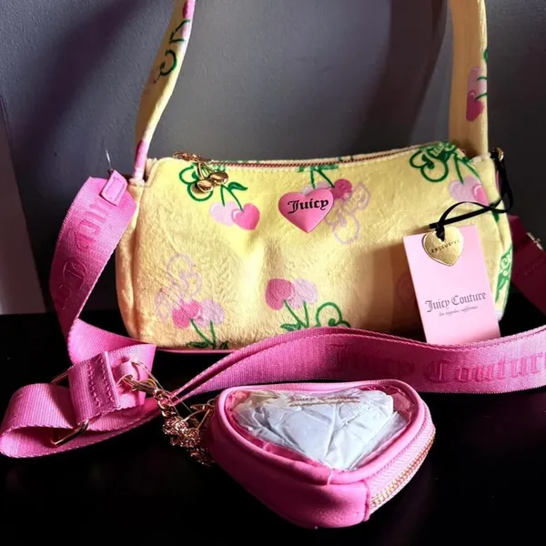 Juicy Couture Yellow Iris Cherry Retro Shoulder Crossbody Bag NWT - Image 6