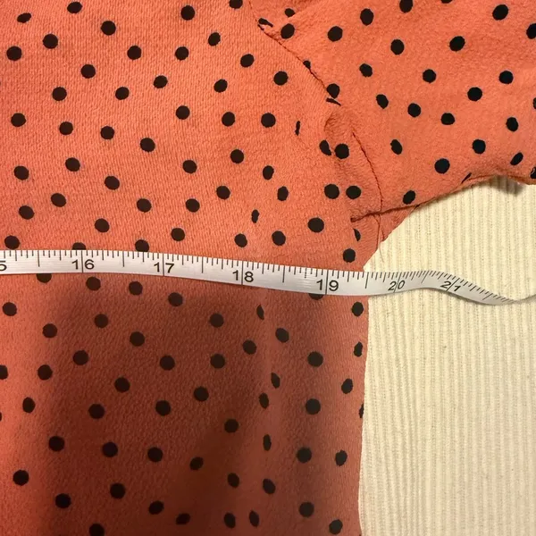 O L M Black and Orange Puff Sleeve Blouse with Tie Front - Image 7