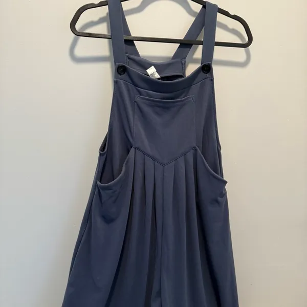 Halara Navy Wide Leg Overalls Jumpsuit Adjustable Straps Pockets Lagenlook sz M - Image 2