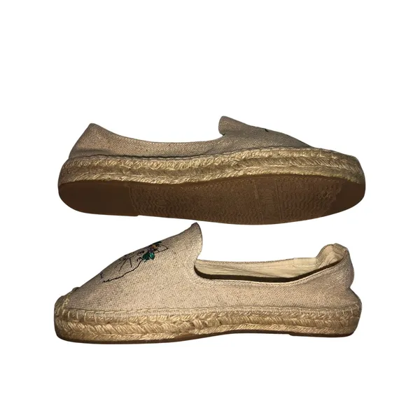Soludos Spirit Animal Cat Smoking Espadrille Size 8.5 Beige Whimsy Boho Summer - Image 4