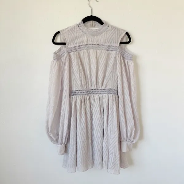 Acler Aslan Lavender Cold Shoulder Textured Dress Sz 4 - Image 2