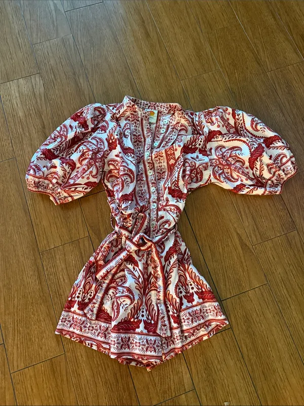 FARM Rio Tropical Cameo Organic Cotton Romper- size Large - Image 2