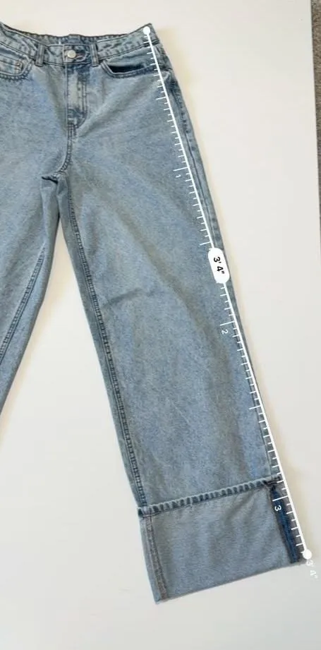 PacSun High-Waist Wide-Leg Cuffed Denim Jeans - Image 3