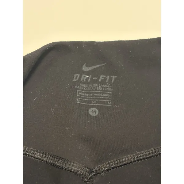 Nike Dri-Fit Womens Medium Black Gray Colorblock Leggings Running Athletic - Image 5
