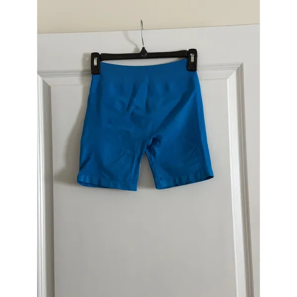 AUROLA Blue Dream Seamless 5.5" Biker Shorts High Waisted Scrunch Butt Small - Image 4