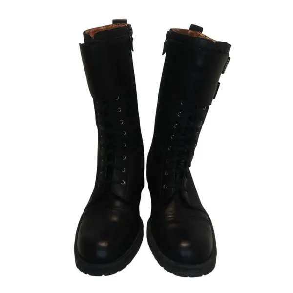 Black Moto leather Boots by Enzo Angioloni sz 7 - Image 2