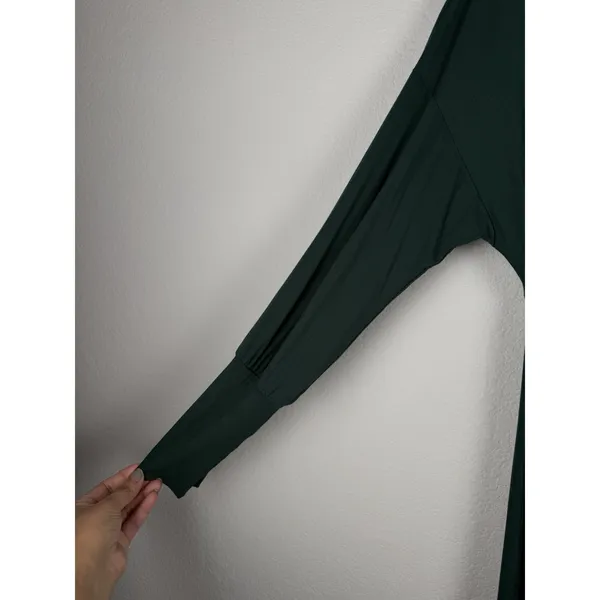24seven Comfort Apparel Bishop Sleeves‎ Maxi Dress Women's Large Green Stretch - Image 9