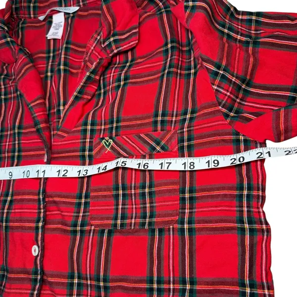 Victoria's Secret Red Plaid Pajama Set Sleepwear Women's Size‎ S - Image 7