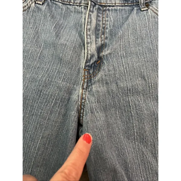 Levi's 515 Nouveau Jeans Shorts Size 14 Light Blue Wash Denim Womens Vintage Y2K - Image 2