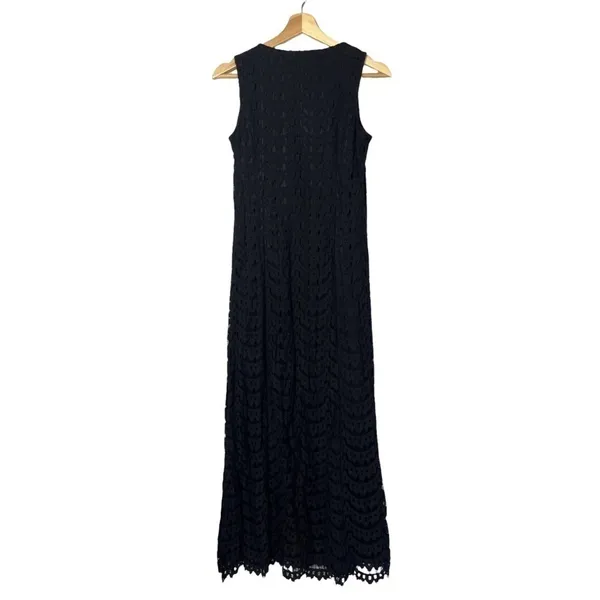 Isaac‎ Mizrahi Live Black Scallop Lace Sheath Maxi Dress XXS - Image 3
