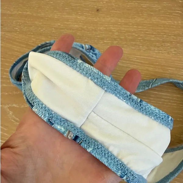 White Fox Halter Bikini Size S/M Blue - Image 2