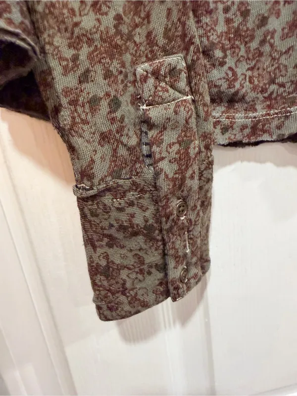 NWOT Free People We The Free Size XS Floral Stripe Henley Top Long Sleeve Boho - Image 2