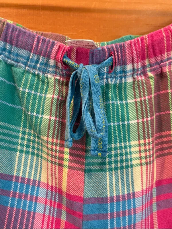 Victoria's Secret Pink, Green & Purple Plaid Flannel Pajama Set size Small - Image 3