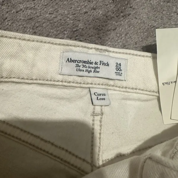 Abercrombie Fitch 24 Regular '90s Straight Jean Curve Love High Rise Utility - Image 6