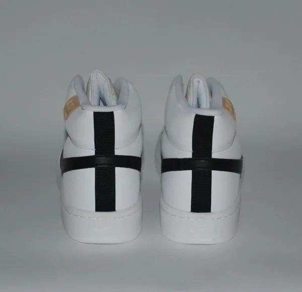 Nike white leather high tops with black swoosh - Image 6