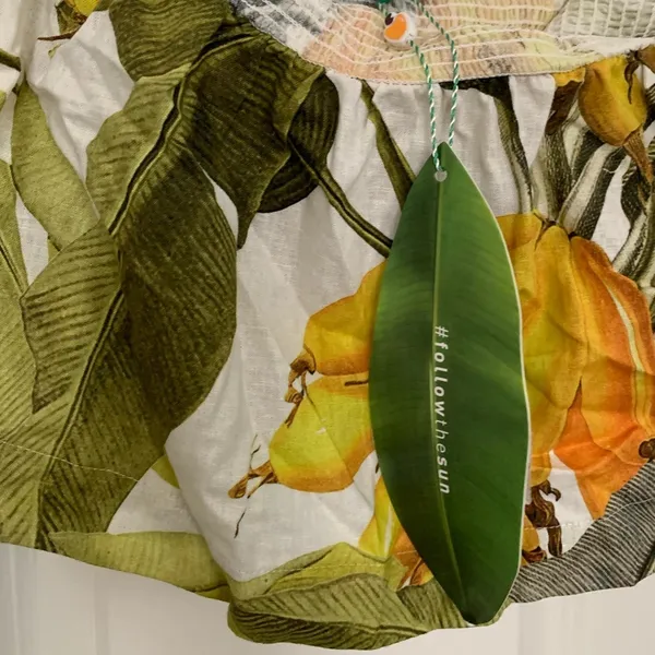 NWT Farm Rio Banana Palm Leaf Crop Top Large Revolve Tube Top - Image 4