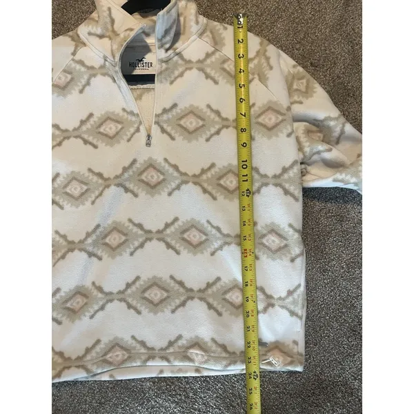 Hollister Fleece Sweater Womens XS Aztec Print 1/4 Zip Sweatshirt‎ Pullover - Image 6