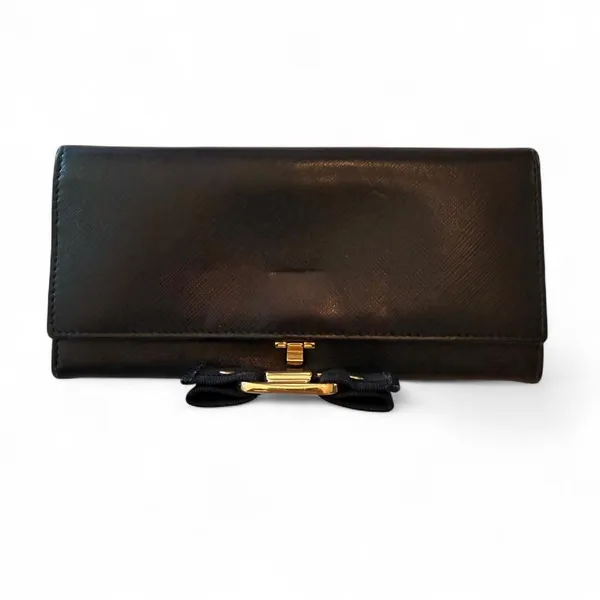 Salvatore Ferragamo Black Leather Long Wallet - Image 2