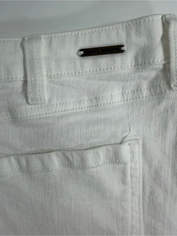 Carve‎ Designs coastal beach boho White Raw-Hem Y2K Denim Mini Skirt - Image 6