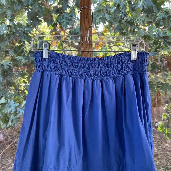 Quince 100% Organic Cotton Poplin Tiered Maxi Skirt True Blue Size M - Image 7