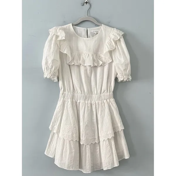 Free‎ The Roses Ruffle Dress Lace White Cottage Core Prairie Mini NWT Size Small - Image 2