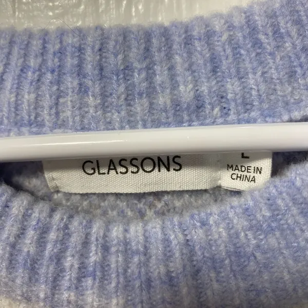 Glassons Blue Oversized Marbled Crewneck Sweater size Large - Image 3