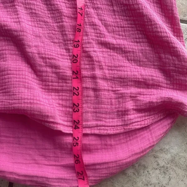 Faherty Dream Cotton Gauze Desmond Top Cone Flower Pink - Image 15