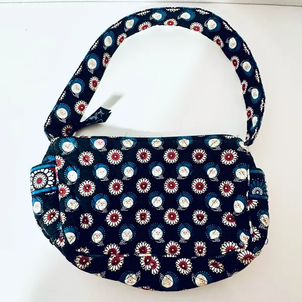 Vera Bradley Floral Patterned Quilted Purse with Libby Night Owl Motif 6” x 11” - Image 5