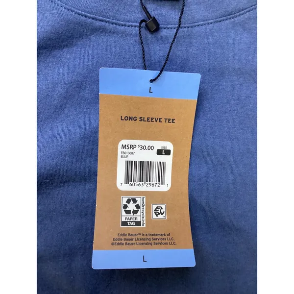 Eddie‎ Bauer Womens Long Sleeve Tee Blue Crew Neck EB010687 Size Large NWT - Image 4