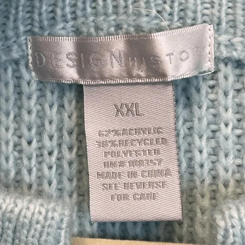 DESIGN HISTORY Sweater Womens XXL Mint Green Cable‎ Knit Split Neck Pullover NWT - Image 5