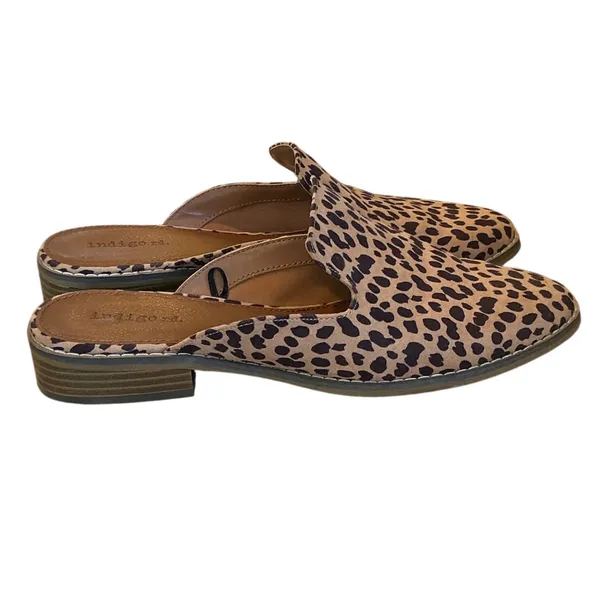 Indigo rd. Women Leopard‎ Print Pointed Toe Mule Loafers Tan Black Size 8M - Image 2