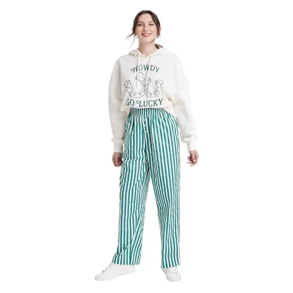 NWT Grayson Threads Patricks Day Striped Graphic Boxer Pants Green Stripe XXS - Image 3