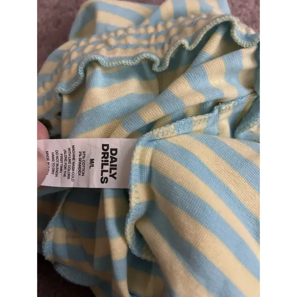 Daily Drills Women’s Malibu + Lemonade Striped Long Sleeve Top & Shorts Set M - Image 8