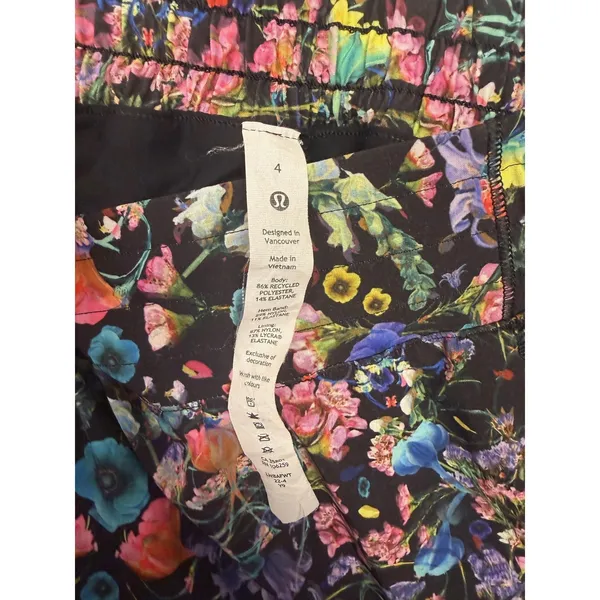 Lululemon Hotty Hot High-Rise Skirt Long 4 Flowerscope‎ Black Running Tennis - Image 3
