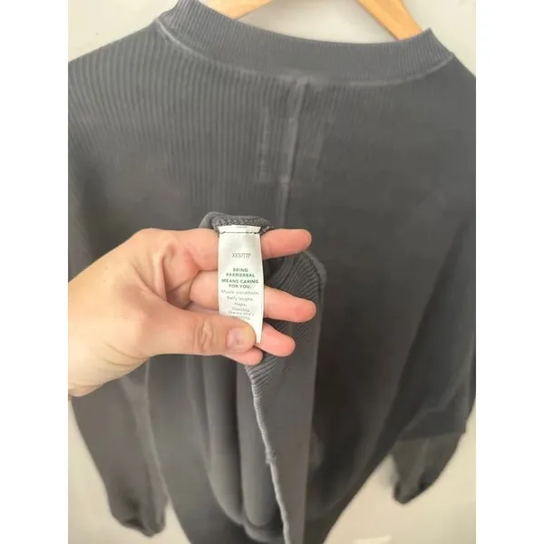 Aerie Vacay Crew Sweatshirt Smoked Gray XXS Oversized - Image 6
