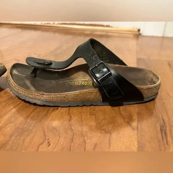 BIRKENSTOCK Gizeh Sandals Black Thong Flip Flops Women’s 39‎ - Image 3