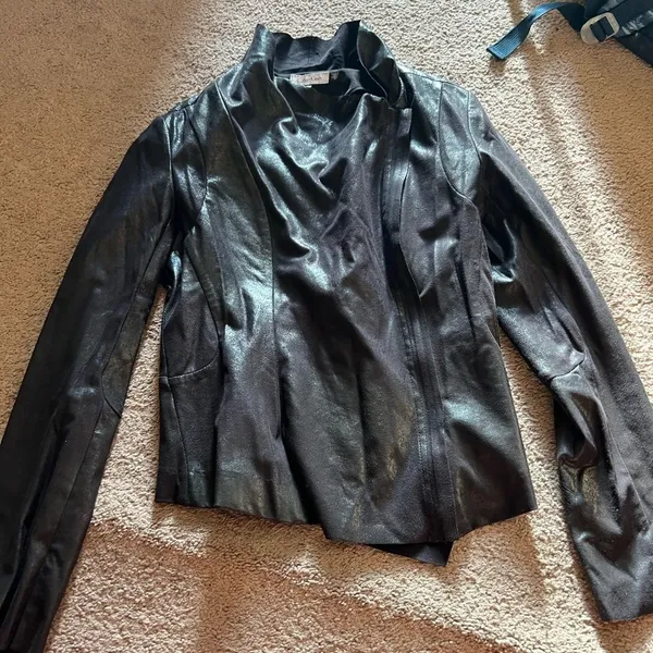 Calvin Klein shiny‎ black jacket small - Image 6