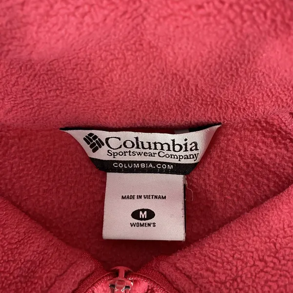 Columbia Jacket Womens Medium Pink Full Zip‎ Fleece Outdoor Zip Pockets Ladies - Image 3