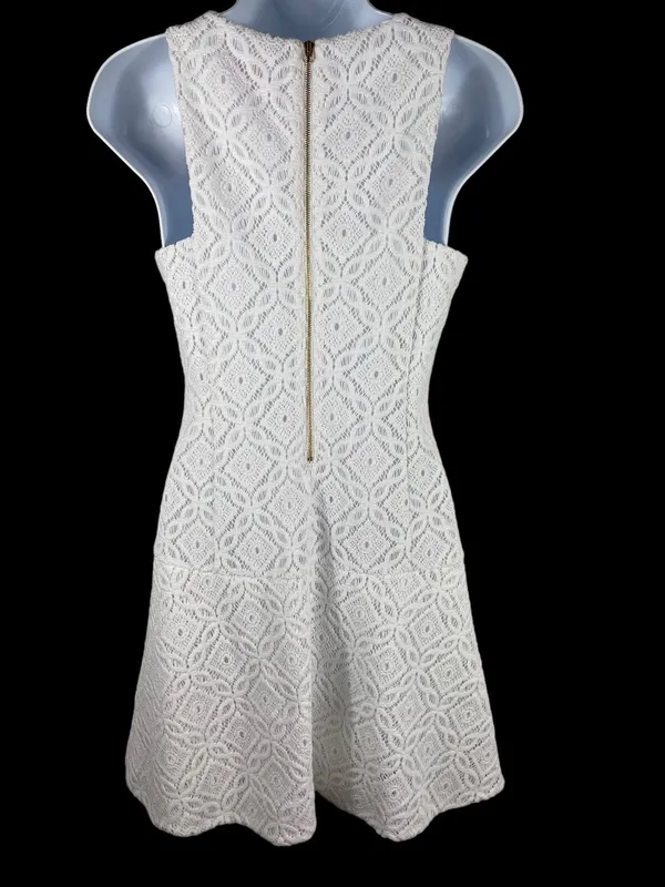 Lilly Pulitzer White Lace Fully Lined Sleeveless A-line Resort Dress XS Coastal - Image 3