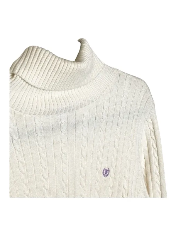 new Izod ❤︎ Cozy Classic Cable Knit Turtleneck Sweater ❤︎ Ivory Winter White XL - Image 6