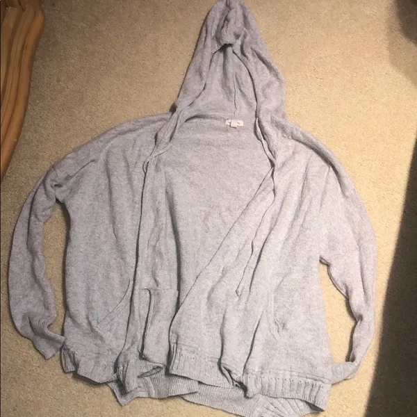 Silence + Noise grey hooded cardigan sweater M - Image 3