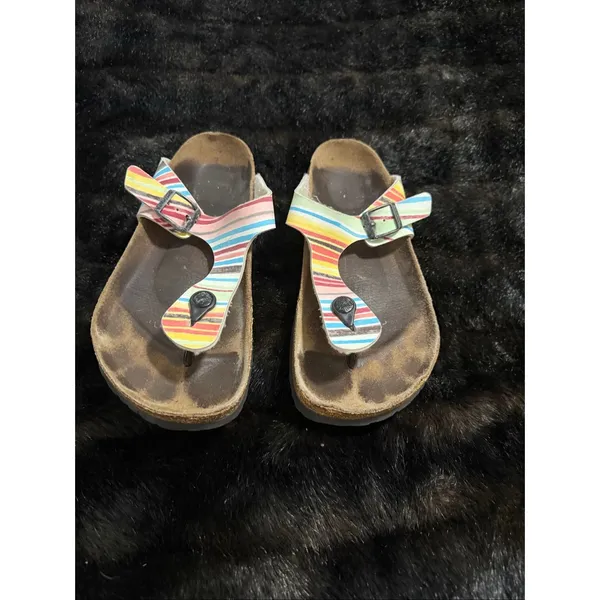 PAPILLIO by Birkenstock ‘Gizeh’ striped 40 9.5 Birko-Flor Thong Sandals Shoes - Image 2