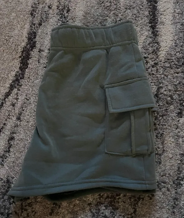 Green Soft Cargo Shorts - Image 2