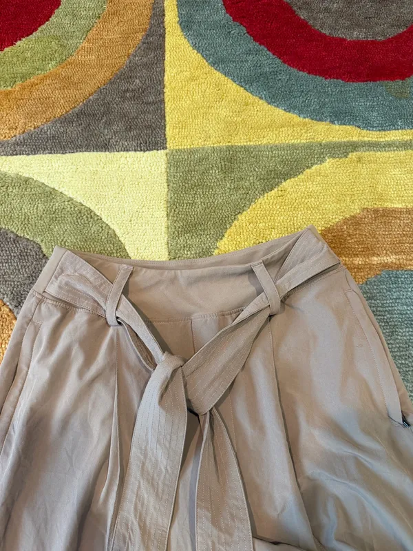Athleta Women Cardiff Pant Tan Tie Waist Jogger Pants High Rise Size 8 TALL - Image 3