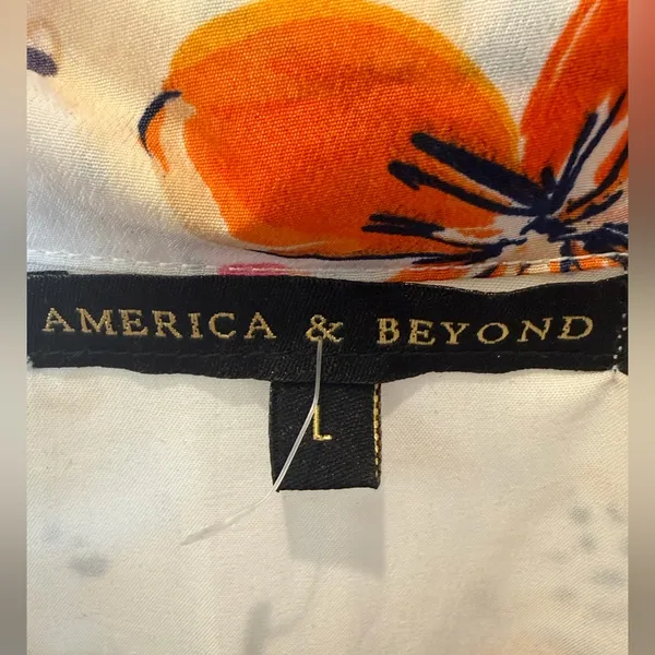 America and Beyond Jaguar Floral Silk Blend Jumpsuit Boho Resort Vacation Large - Image 8