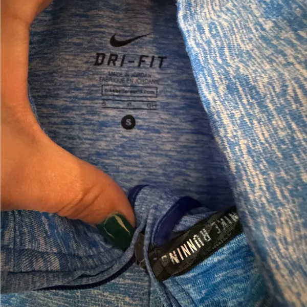 Nike Dri-FIT Blue 1/2 Zip Long Sleeve Running Pullover Size Small - Image 3