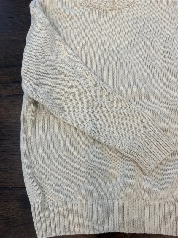 GAP Cream Crewneck Sweater Size Small Tall - C1-3650 - Image 3