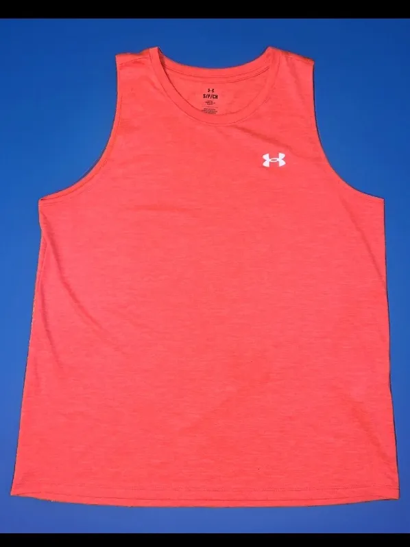 Under Armour Women's Tech Twist Tank Top Venom Red & White size Small. - Image 2